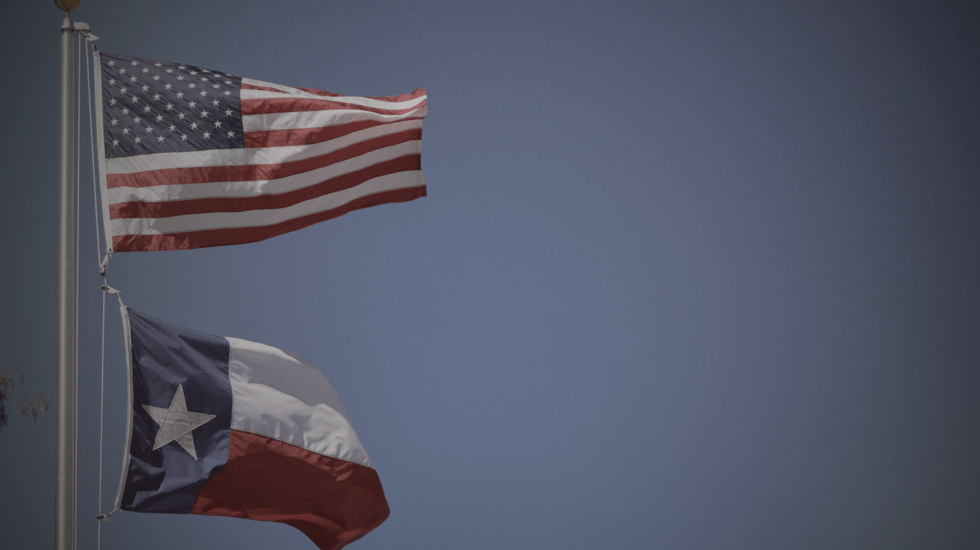 Texas Flag and American Flag