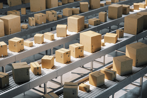 Boxes On Conveyor Belt