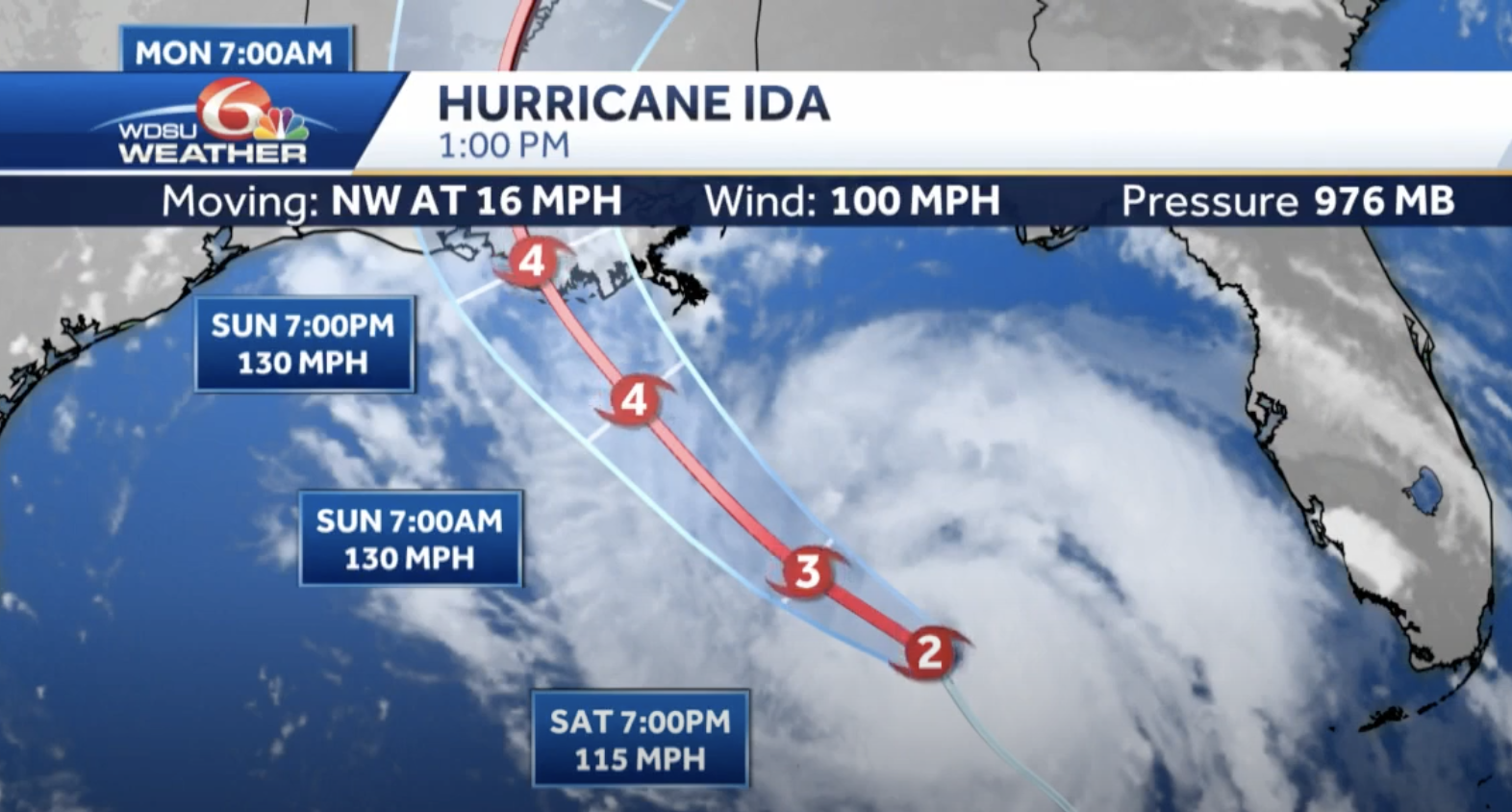 Hurricane Ida Expected To Hit Louisiana As Category 4 Storm, "Locations